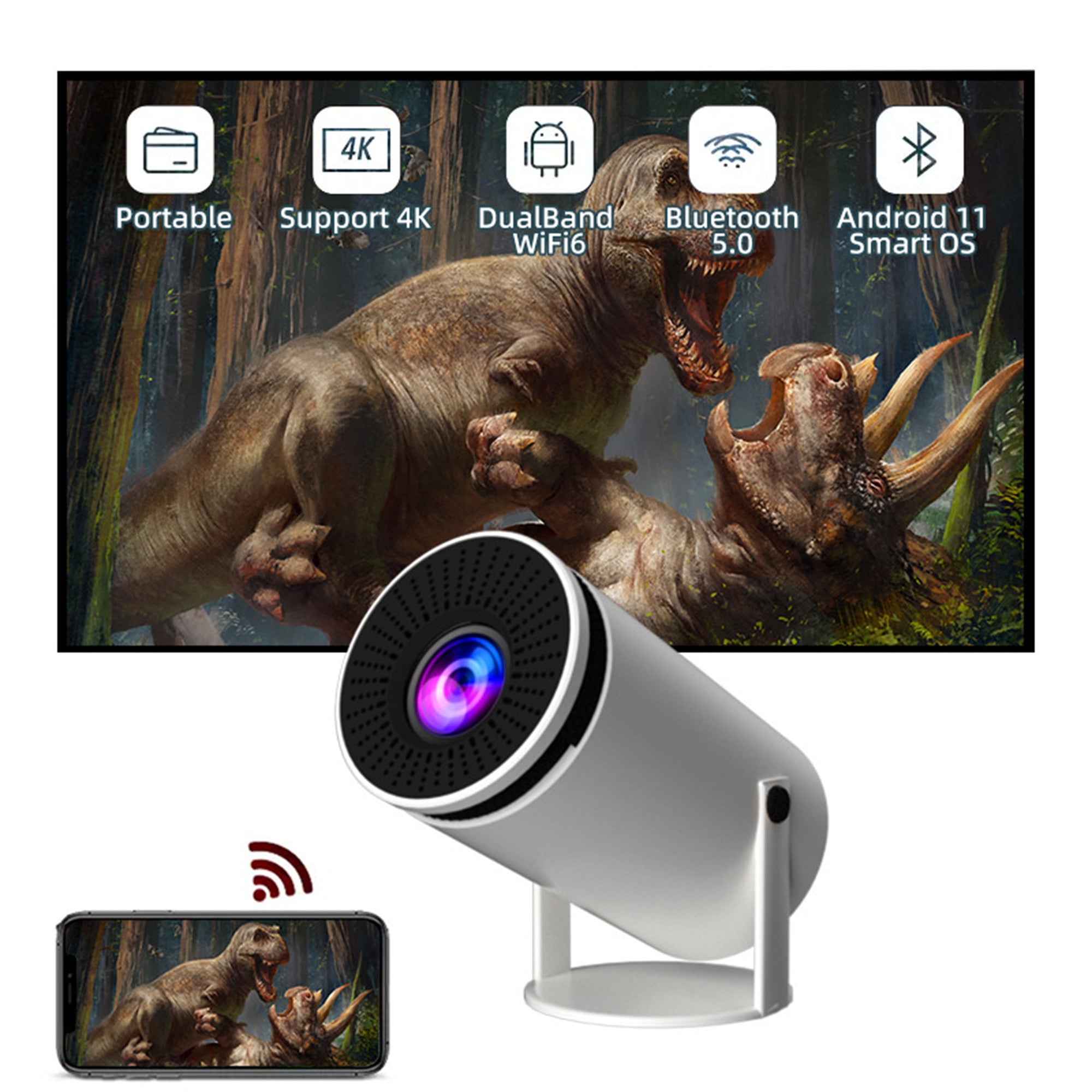 Projextra – Smart Android Ultra HD Home Projector for Ultimate Entertainment