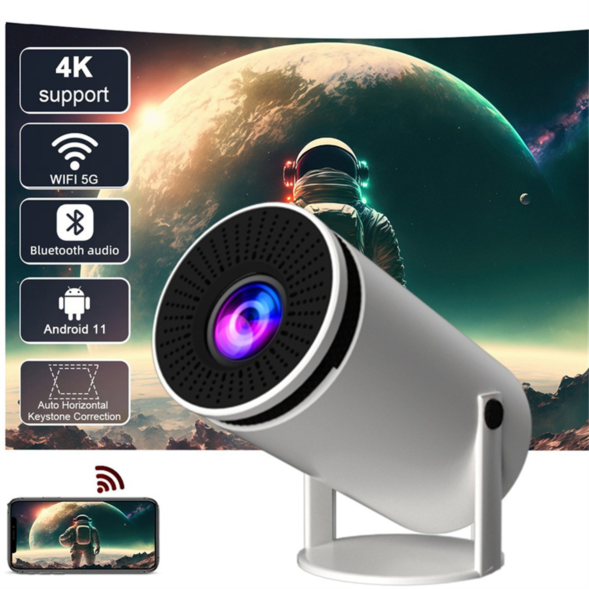 Projextra – Smart Android Ultra HD Home Projector for Ultimate Entertainment