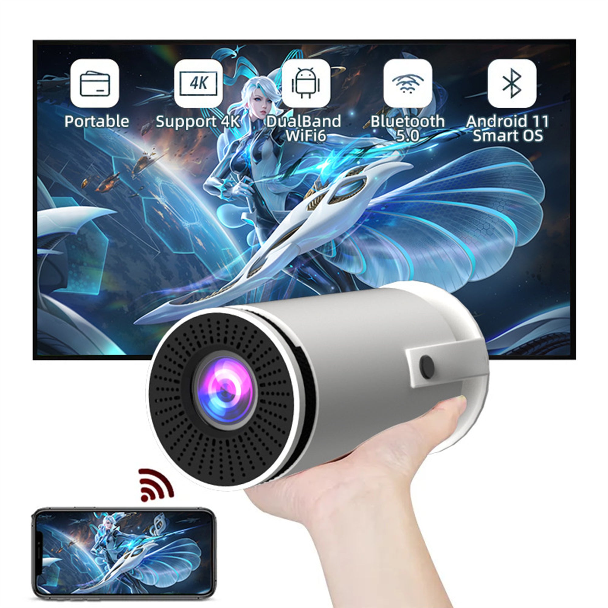 Projextra – Smart Android Ultra HD Home Projector for Ultimate Entertainment