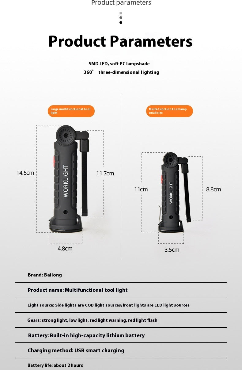 Toolite - USB Multifunctional COB Magnet Auto Repair Work Light