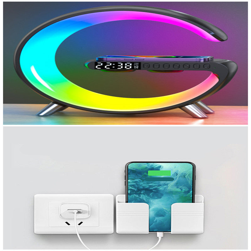 G-Up - Lámpara de pared LED inteligente: tecnología multifuncional e iluminación divertida con carga inalámbrica y altavoz Bluetooth.