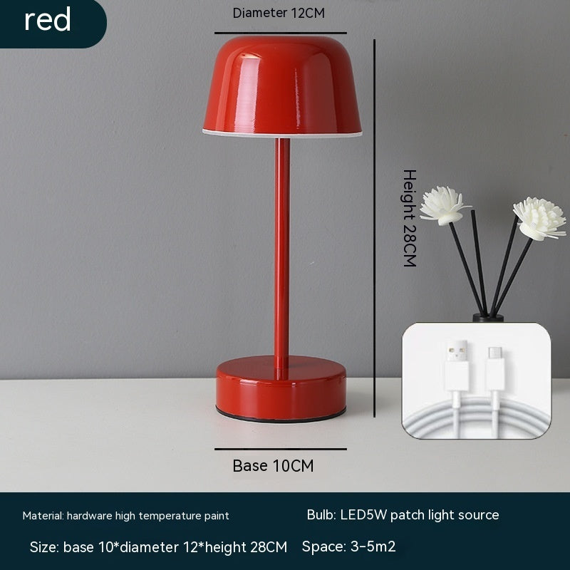 Coloryn – USB Rechargeable Wireless Metal LED Lamp for Vibrant Interiors 5W Red