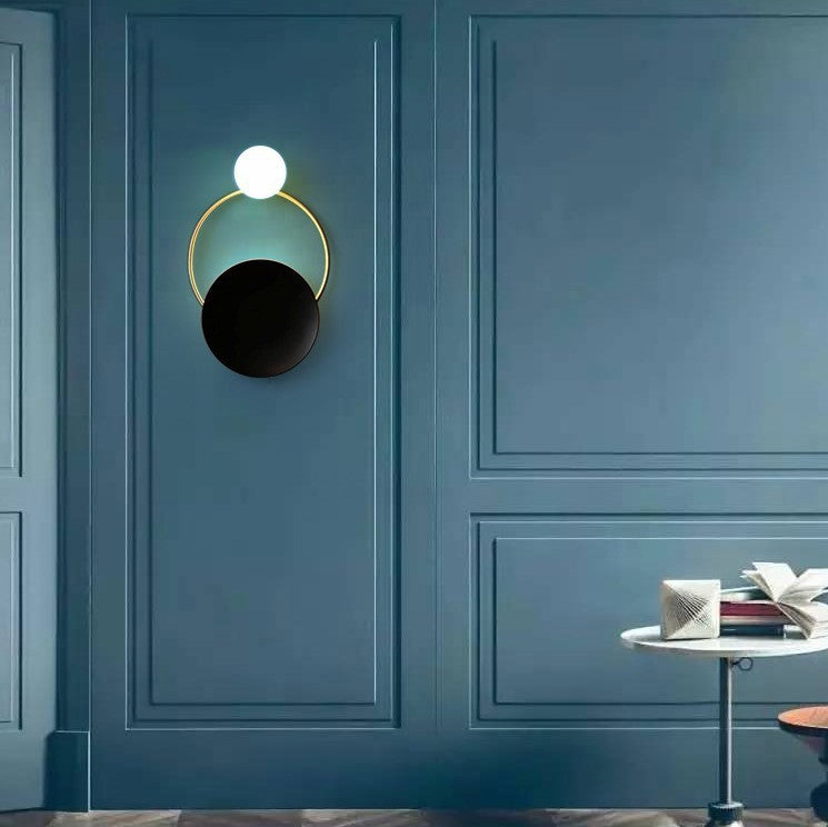 Arcanis - Iron Post-Modern Ring Wall Lamp, Elevate Your Space with Contemporary Elegance White light